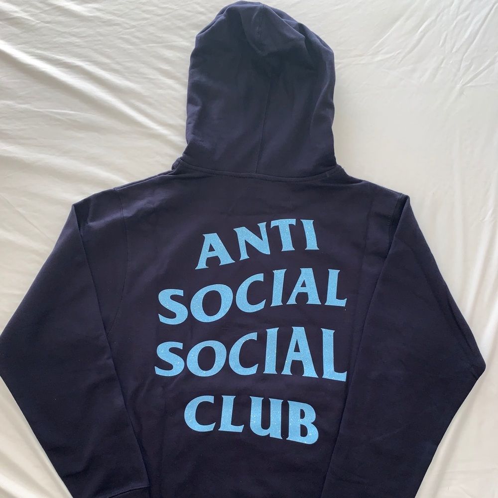 Assc anti social social club navy blinded hoodie